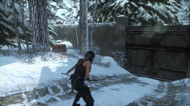 A bit past the skating rink, go right - Rise of the Tomb Raider: Chests and challenges, Research Base secrets, locations - Research Base - Rise of the Tomb Raider Guide