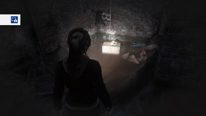 The flooded wall will lead you to another relict - Laras old teddy. - Rise of the Tomb Raider, Blood Ties DLC: The road to the library walkthrough - Walkthrough | Blood Ties DLC - Rise of the Tomb Raider Guide