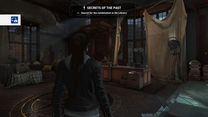 The library is quite large and you should explore it systematically. - Rise of the Tomb Raider, Blood Ties DLC: Find the master key walkthrough - Walkthrough | Blood Ties DLC - Rise of the Tomb Raider Guide