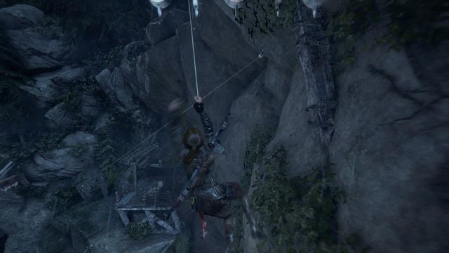 Take some rest at the camp and zip down several lines into the valley - Rise of the Tomb Raider: Sneak or fight through the village, walkthrough - Silent Night - Rise of the Tomb Raider Guide