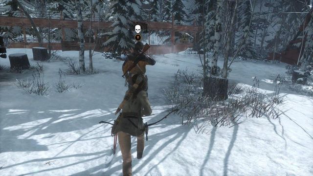 You have just entered a quite vast location, occupied by a dozen-or-so opponents - Rise of the Tomb Raider: Find your way to the Trinity base, walkthrough - Tracking Down Trinity - Rise of the Tomb Raider Guide