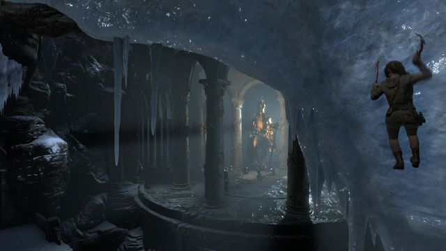 A bit ahead, start climbing over the ice wall - Rise of the Tomb Raider: Find a way into the heart of Kitezh, walkthrough - Through the Glacier - Rise of the Tomb Raider Guide