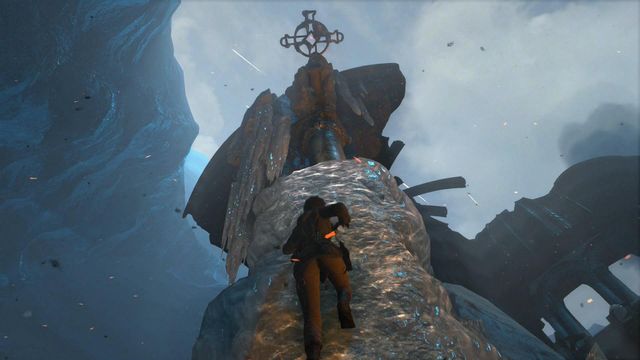 Go up and jump to reach the shriveled cross on top - Rise of the Tomb Raider: Reach the top of the tower, walkthrough - Ascension - Rise of the Tomb Raider Guide