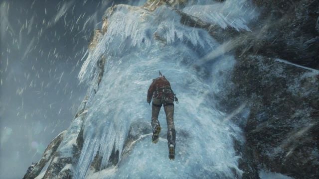 Walk towards the ice wall and press X button to stick the axe into the ice - Rise of the Tomb Raider: Get to the top of the mountain walkthrough - Siberian Wilderness - Passageway - Rise of the Tomb Raider Guide