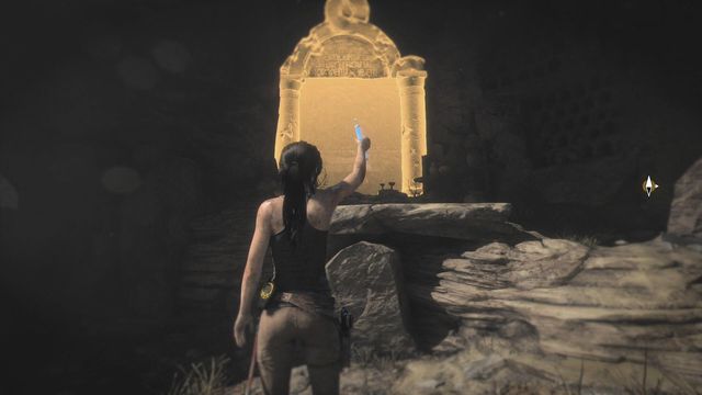 Walk towards each of three murals found in the chamber (the fourth one can be found in the corridor leading to the next part of the level, but it can be used after you complete all actions in the chamber - Rise of the Tomb Raider: Search the chamber with murals walkthrough - Syria - Lost tomb - Rise of the Tomb Raider Guide