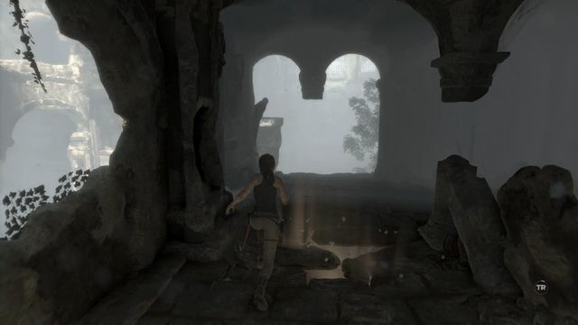 After walking few steps, the floor under Lara will collapse - Rise of the Tomb Raider: Climb to the top of main chamber of tomb walkthrough - Syria - Lost tomb - Rise of the Tomb Raider Guide