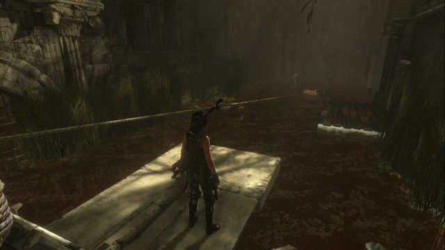 Drain some water and attach the rope to the turning wheel in the water. - Rise of the Tomb Raider: Tomb - Baths of Kitezh 5/9, Geothermal Valley secrets - Geothermal Valley - Rise of the Tomb Raider Guide