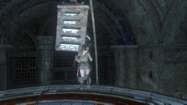 Jump onto the middle platform and then, over onto the spinning element that you can see above - Rise of the Tomb Raider: Open the entrance to Kitezh, walkthrough - Path of the Deathless - Rise of the Tomb Raider Guide