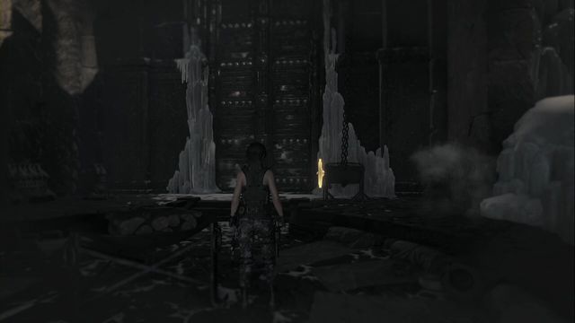 Finally, open the door leading up to the book. - Rise of the Tomb Raider: Tomb - Voice of God 4/9, Soviet Installation secrets - Soviet Installation - Rise of the Tomb Raider Guide