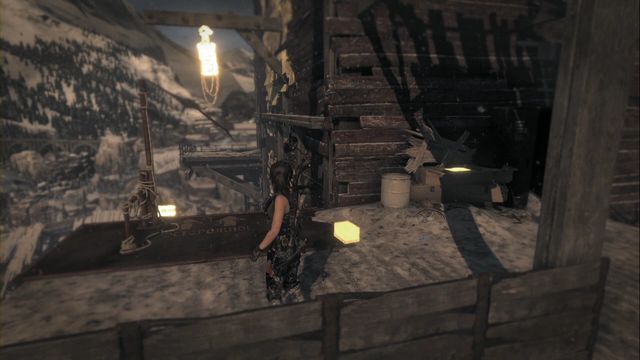 In the spot where you need to hang down from the rope and swing to jump to the other side - Rise of the Tomb Raider: Documents, Soviet Installation secrets, map, tips - Soviet Installation - Rise of the Tomb Raider Guide