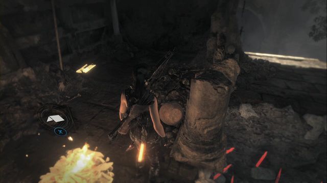 On the ground next to the campfire, in the Syrian Tomb Base Camp - Rise of the Tomb Raider: Relics and documents, Syria secrets, tips, location - Syria - Rise of the Tomb Raider Guide