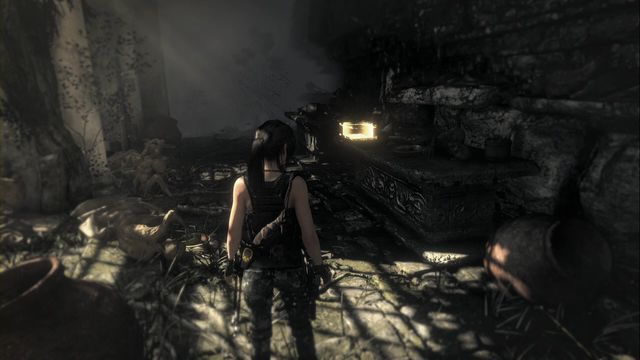 In the House of the Afflicted tomb, right after you enter the tomb proper (a moment before you enter the camp) - Rise of the Tomb Raider: Relics, Geothermal Valley secrets, map, locations, tips - Geothermal Valley - Rise of the Tomb Raider Guide