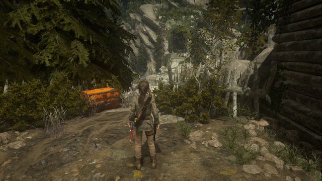 During the main storyline, you find it along your path to the tower, after the defense of the valley, in front of the destroyed bridge - Rise of the Tomb Raider: Chests and crypt treasures, Geothermal Valley secrets - Geothermal Valley - Rise of the Tomb Raider Guide