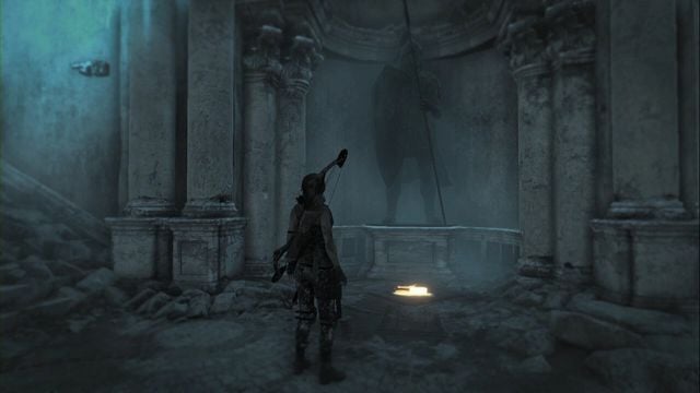 At the foot of the statue, in the middle of stairs to the first gate - Rise of the Tomb Raider: Documents, Lost City secrets, locations, tips - Lost City - Rise of the Tomb Raider Guide