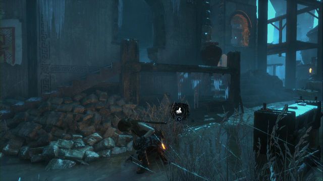 Near the monolith, by the heap of stones in front of one of the buildings - Rise of the Tomb Raider: Murals and chests, Lost City secrets, locations, tips - Lost City - Rise of the Tomb Raider Guide