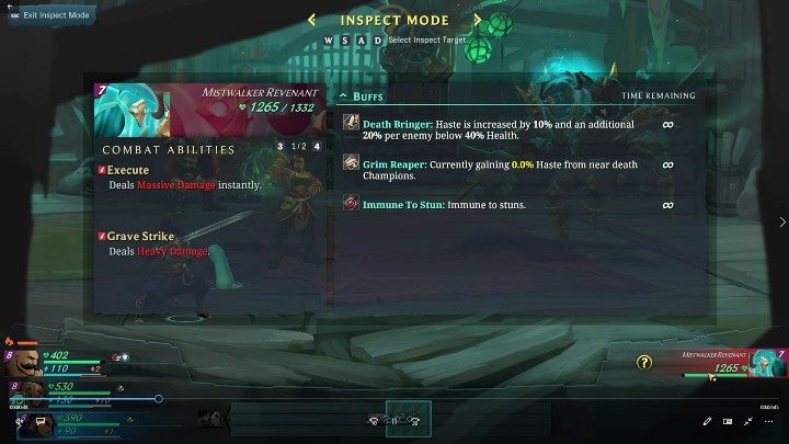 Once the fight starts, turn on the inspection mode and check the enemies' special abilities to know what to pay attention to during the fight and what skills to use - Ruined King: Combat - Basics - Ruined King Guide