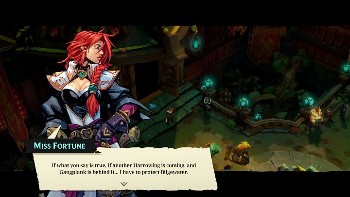 Miss Fortune will join your team only once you have played through 6-8 hours of the main story (34% of the game) in Ruined King: A League of Legends Story - Ruined King Miss Fortune - when will she join the team? - FAQ - Ruined King Guide