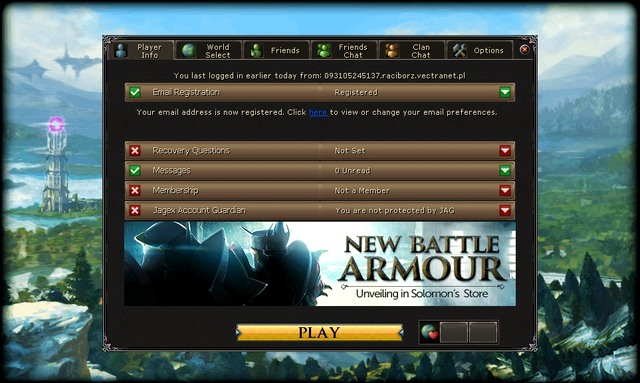 When you create a hero, youll see a log in window - Character creating - RuneScape 3 - A beginners guide - Game Guide and Walkthrough