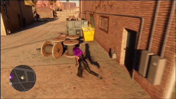 You have to search the dumpster hidden behind the containers - Saints Row 2022: Discoveries (East Providencia) - list and description of activity - East Providencia - Saints Row Guide, Walkthrough
