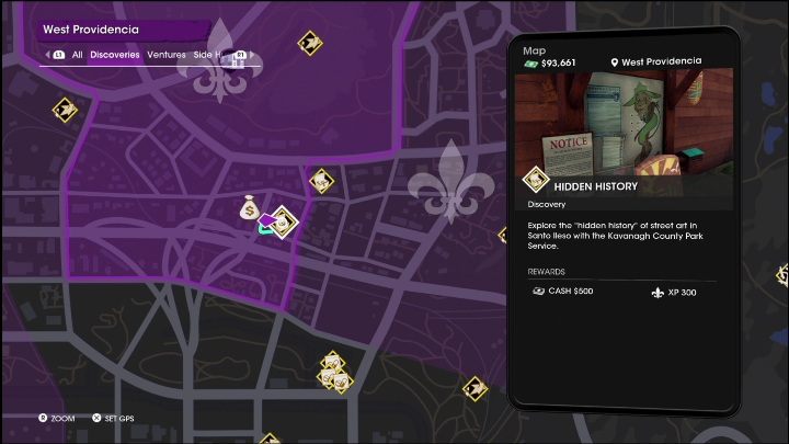 Hidden History activity is located in the southern part of West Providencia, just off one of the main roads - Saints Row 2022: Discoveries (West Providencia) - list and description of activity - West Providencia - Saints Row Guide, Walkthrough