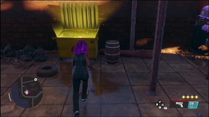 To complete this activity, you only need to search the dumpster that glows gold - Saints Row 2022: Discoveries (Smelterville West) - list and description of activity - Smelterville West - Saints Row Guide, Walkthrough