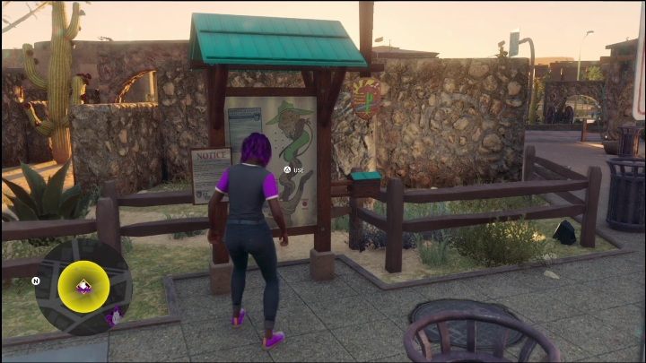 The Hidden History activity will start when you click the button on the starting board, right in front of the tourist point - Saints Row 2022: Discoveries (West Old Town) - list and activity descriptions - West Old Town - Saints Row Guide, Walkthrough