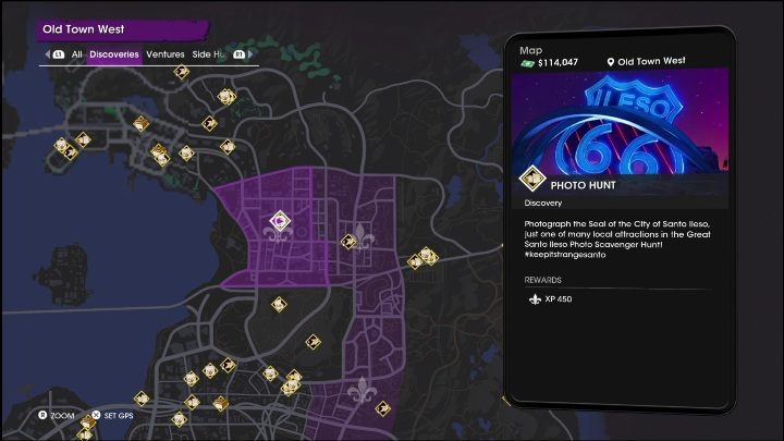 This Photo Hunt activity is located in the central part of the West Old Town district - Saints Row 2022: Discoveries (West Old Town) - list and activity descriptions - West Old Town - Saints Row Guide, Walkthrough