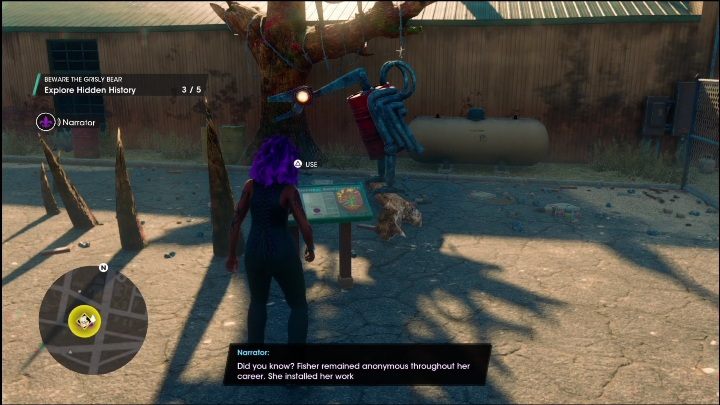 Another point can be found at an art installation combining metal objects with a tree - the object on the back is part of a large collection - Saints Row 2022: Discoveries (East Old Town) - list and description of activity - East Old Town - Saints Row Guide, Walkthrough