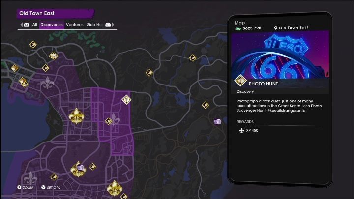 This Photo Hunt activity is located in the northern part of the district, on the border with the Rojas Desert North - Saints Row 2022: Discoveries (East Old Town) - list and description of activity - East Old Town - Saints Row Guide, Walkthrough