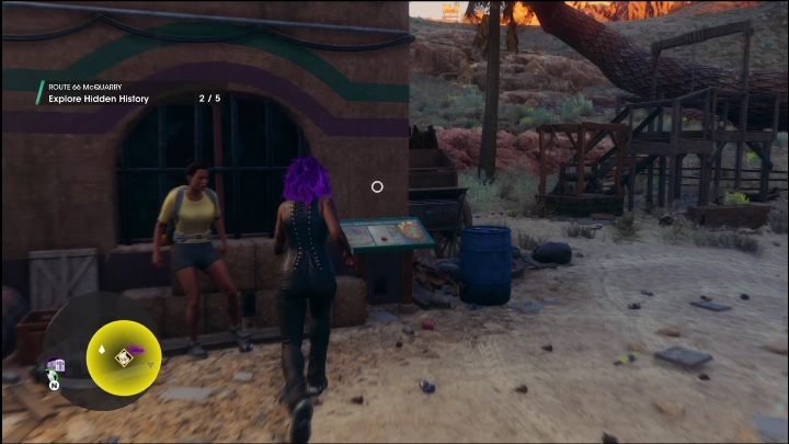 The Hidden History will begin when you press the button on the starting board, right in front of the tourist point - Saints Row 2022: Discoveries (Badlands South) - list and description of activity - Badlands South - Saints Row Guide, Walkthrough