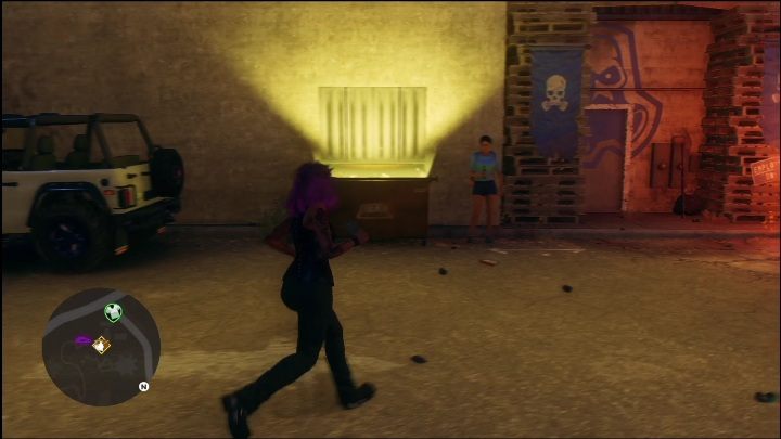 To complete this activity, you only need to search the dumpster that glows gold - Saints Row 2022: Discoveries (Badlands South) - list and description of activity - Badlands South - Saints Row Guide, Walkthrough