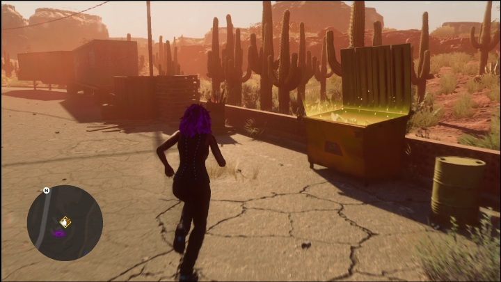 To complete this activity, you only need to search the dumpster that glows gold - Saints Row 2022: Discoveries (Rojas Desert North) - list and description of activity - Rojas Desert North - Saints Row Guide, Walkthrough