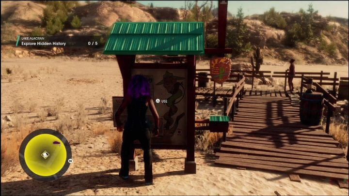 The Hidden History will begin when you press the button on the starting board, right in front of the tourist point - Saints Row 2022: Discoveries (Badlands North) - list and description of activity - Badlands North - Saints Row Guide, Walkthrough