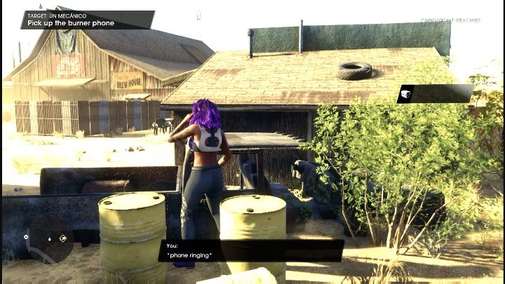 When you get to the place marked on the map, you will see a phone attached to car, Simply interact with it to receive details on the assignment - Saints Row 2022: Un Mecanico - how to complete contract? - Wanted - Saints Row Guide, Walkthrough