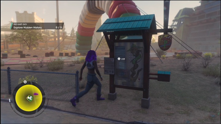 The Hidden History activity will start when you click the button on the starting board, right in front of the landmark - Saints Row 2022: Discoveries (El Dorado) - activities list and description - El Dorado - Saints Row Guide, Walkthrough