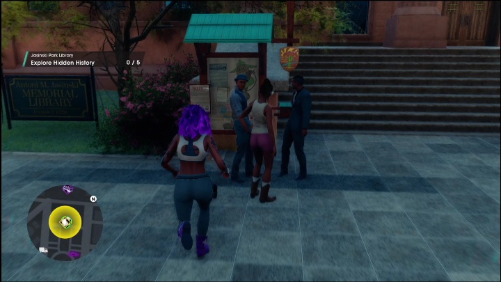 The Hidden History activity will start when you click the button on the starting board, right in front of the landmark - Saints Row 2022: Discoveries (Lakeshore South) - list and description of activity - Lakeshore South - Saints Row Guide, Walkthrough