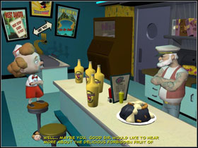 Go to Stinky's restaurant and talk to everyone - Episode 205: Whats New, Beelzebub? - part 4 - Episode 205: Whats New, Beelzebub? - Sam & Max: Season 2 - Game Guide and Walkthrough