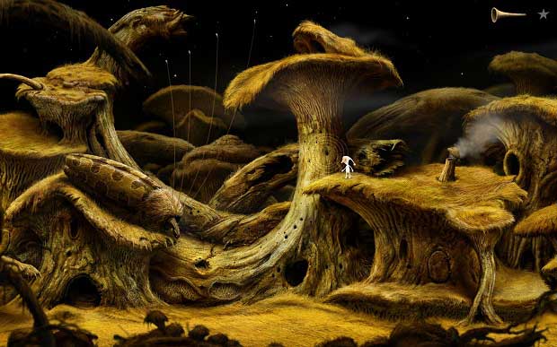 You will be welcomed with this sight - Finding glue - Shaggy Planet - Samorost 3 - Game Guide and Walkthrough