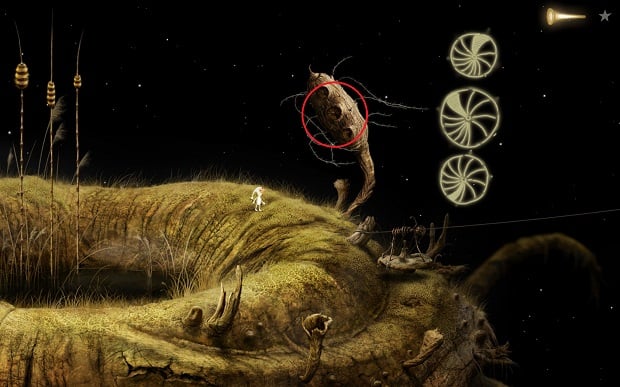 The contents of the hint can be seen on the above screenshot - Finding glue - Shaggy Planet - Samorost 3 - Game Guide and Walkthrough