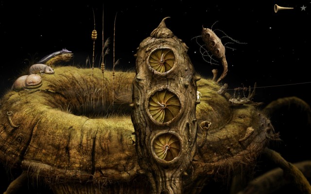 Zooming in on the plant can be done by clicking on it with the LMB - Finding glue - Shaggy Planet - Samorost 3 - Game Guide and Walkthrough