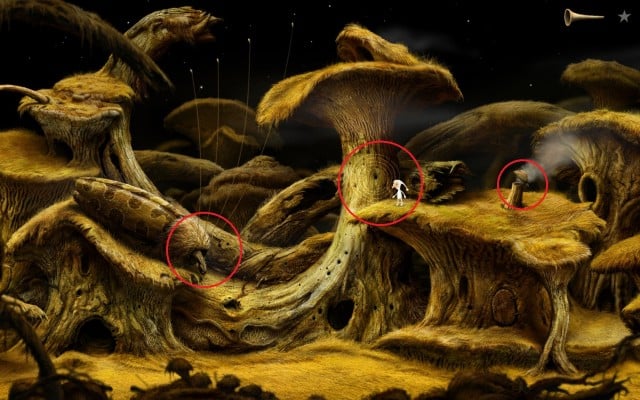 You must now complete the main objective on the Shaggy Planet - Finding the key - Shaggy Planet - Samorost 3 - Game Guide and Walkthrough