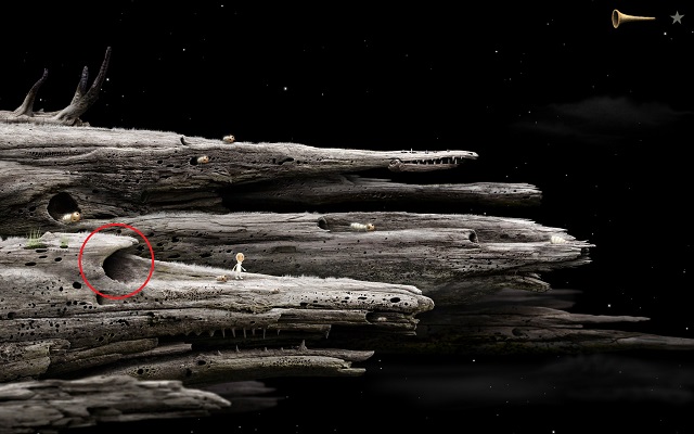 You will find yourself on the lowest beam of that location - Free the bee - Great log - Samorost 3 - Game Guide and Walkthrough
