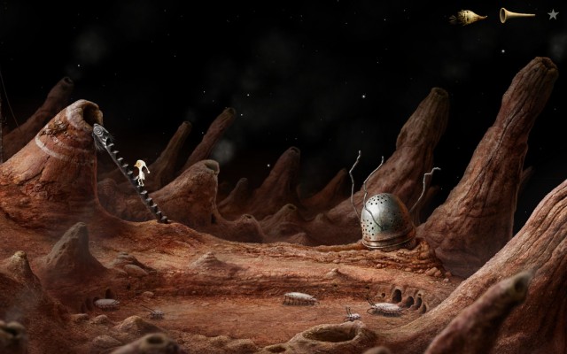 After you release the mouse button, the pointer should change shape into the one corresponding to movement - Start the elevator - Volcanic Vent Planet - Samorost 3 - Game Guide and Walkthrough