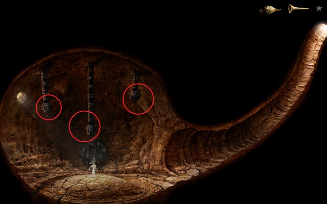 Inside the crater, you get to see the view shown in the above screenshot - Start the elevator - Volcanic Vent Planet - Samorost 3 - Game Guide and Walkthrough