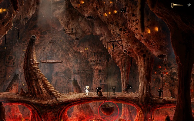 After you come into the planet, you see the above - Free the moon - Volcanic Vent Planet - Samorost 3 - Game Guide and Walkthrough