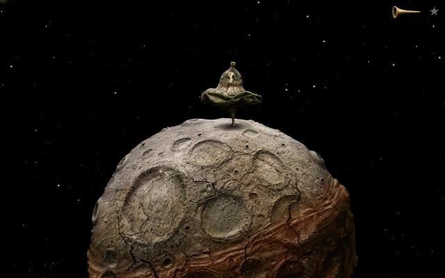 There are no tasks to complete on the moon - Free the moon - Volcanic Vent Planet - Samorost 3 - Game Guide and Walkthrough