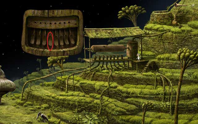 After you left-click on the barrel, an additional panel will appear on the screen - Enter the tower - Monk Planet - Samorost 3 - Game Guide and Walkthrough