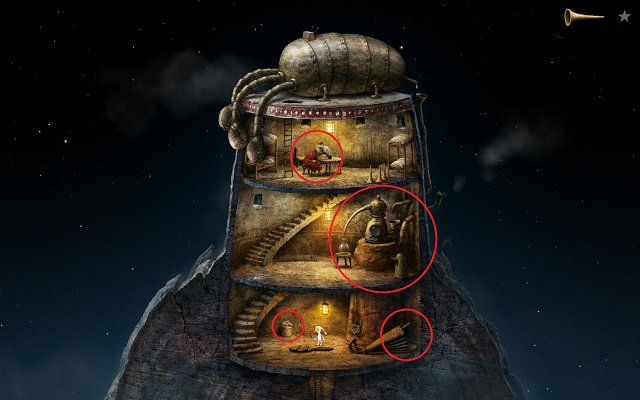 Your main task, at this stage into the game, is to obtain the magic stone owned by a depraved monk - Defeat the hydra - Monk Planet - Samorost 3 - Game Guide and Walkthrough