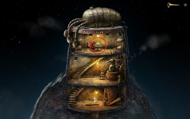 After you return to the tower with the trashcan, repeat the distillation process - Defeat the hydra - Monk Planet - Samorost 3 - Game Guide and Walkthrough