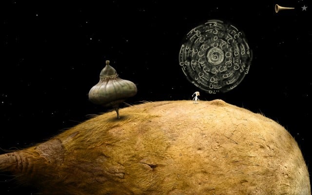After you are done, the star will start to whirl and the interactive spot from before will turn into an entrance into the comet - The star puzzle - Shaggy Comet - Samorost 3 - Game Guide and Walkthrough